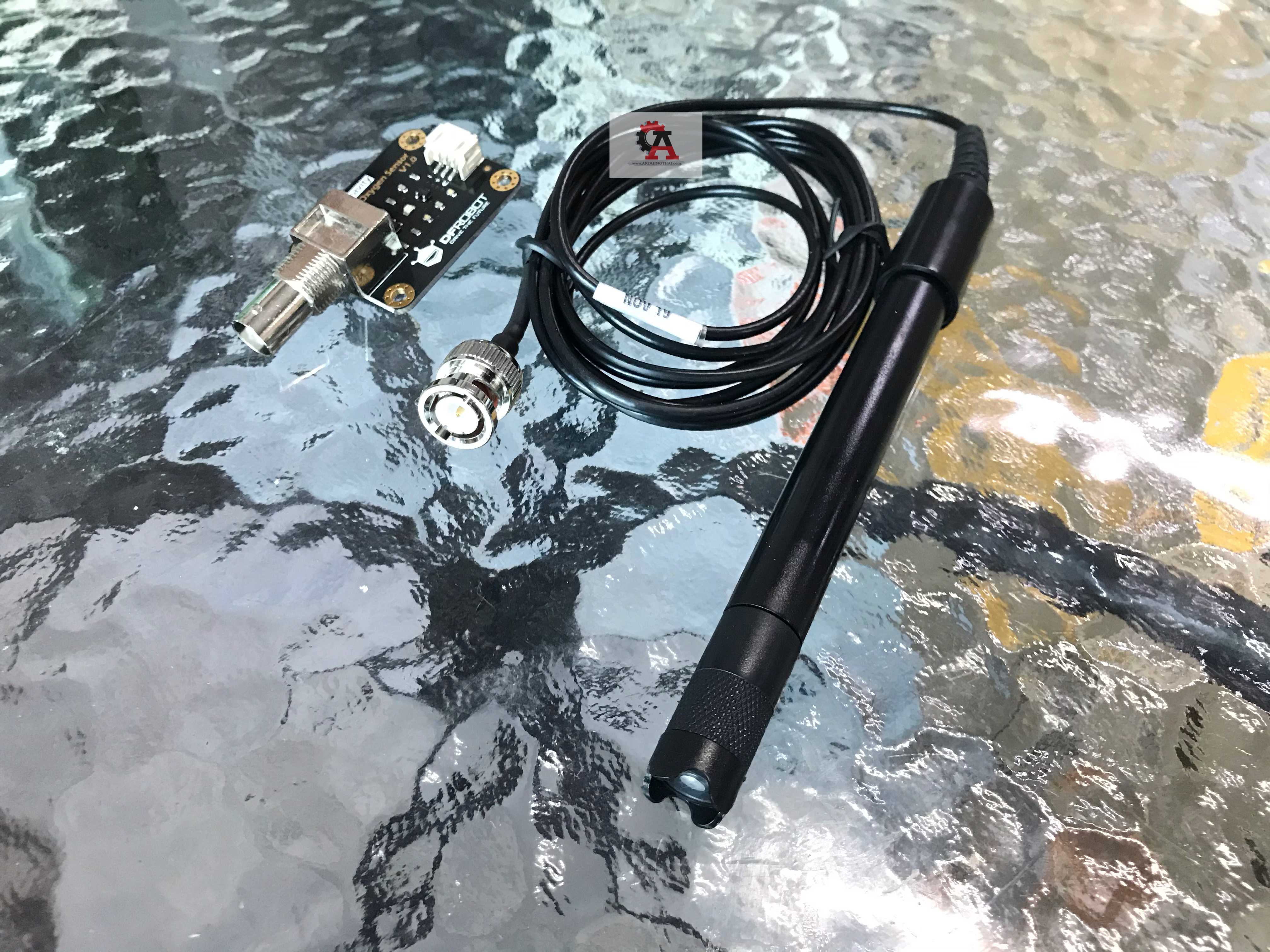 Analog Dissolved Oxygen Sensor เซ็นเซอร์วัดออกซิเจนในน้ำพร้อมน้ำยา NaOH สต็อกไทยส่งไว