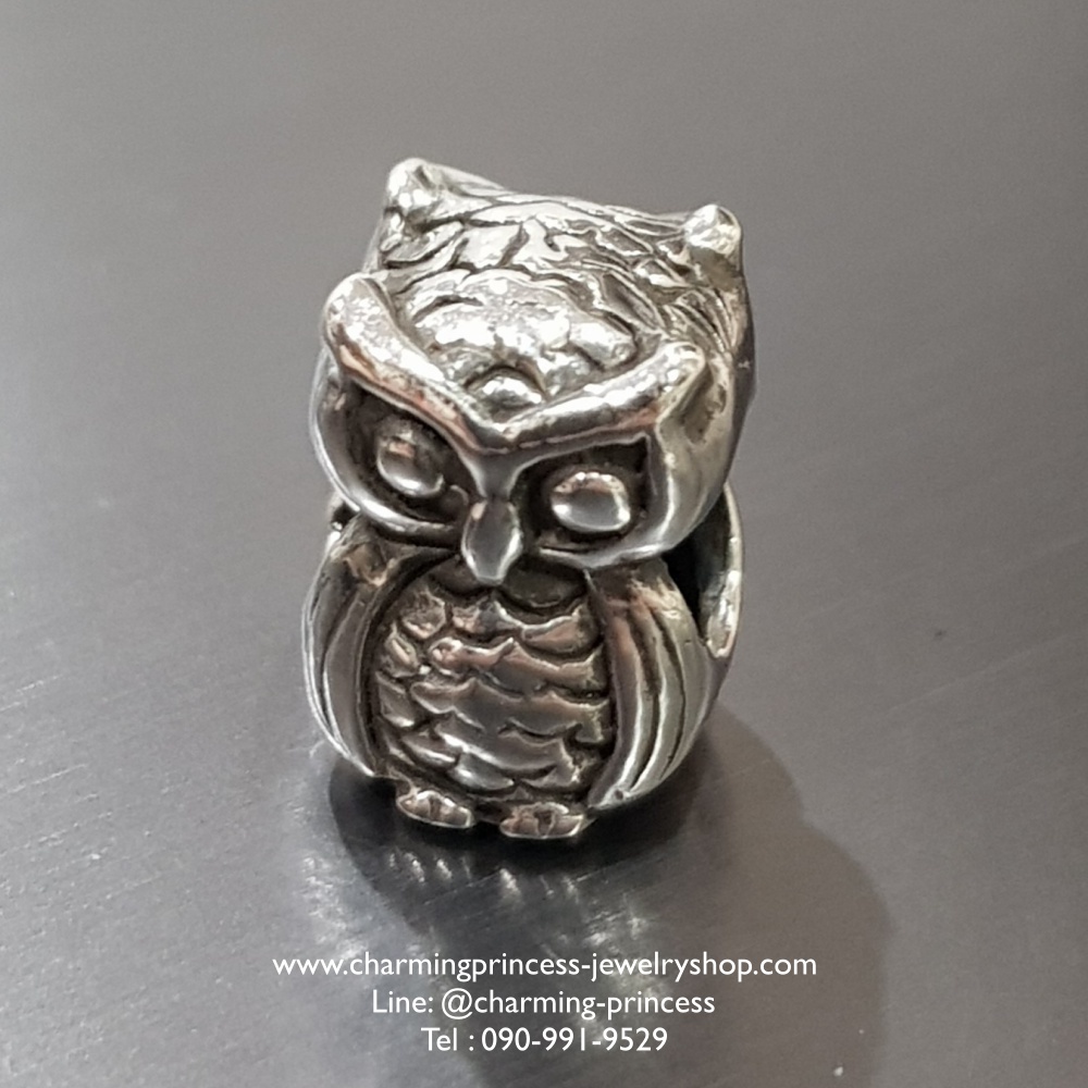 ตัวคั่นนกฮูกสไตล์แพนดอร่า Owl Pandora Inspired 925 Sterling Silver Size L