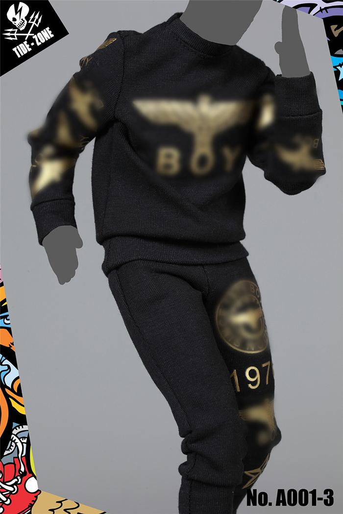 TIDE-ZONE A001-3,4 Street Fashion Black Outfits