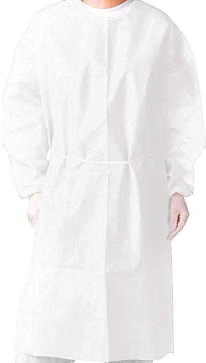 จำนวน 10 ตัว เสื้อคลุมชนิด Isolation Gown (แบบกันน้ำ) ใช้แล้วทิ้ง สำหรับการป้องกันผู้ปฏิบัติงานชนิดใช้ครั้งเดียวทิ้ง เพื่อลดการปนเปื้อน จากขณะปฏิบัติงาน