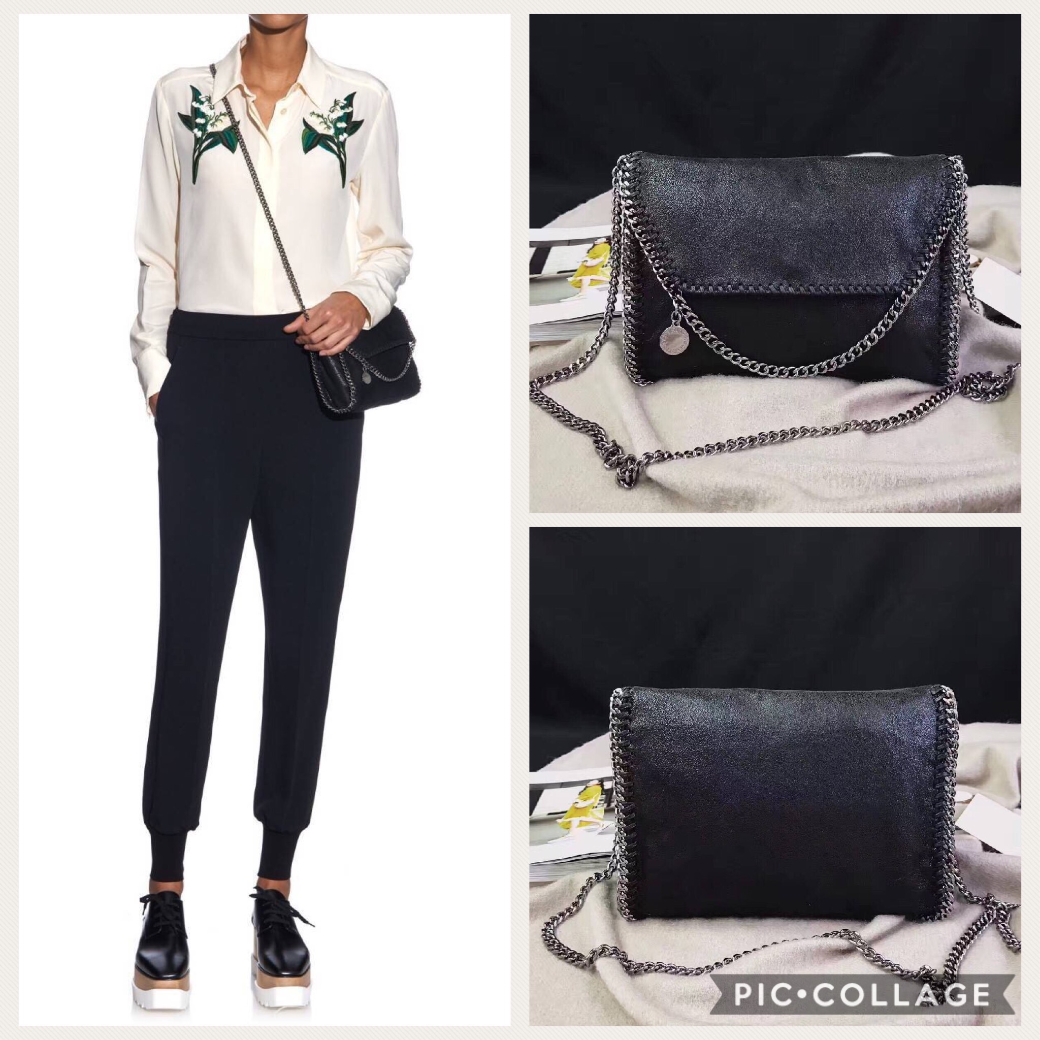 New!! "กระเป๋าแฟชั่น" STELLA MACCARTNEY !! รุ่น Falabella Crossbody อะไหล่ สีเงินสว่าง ไม่ลอกก ไม่ดำ