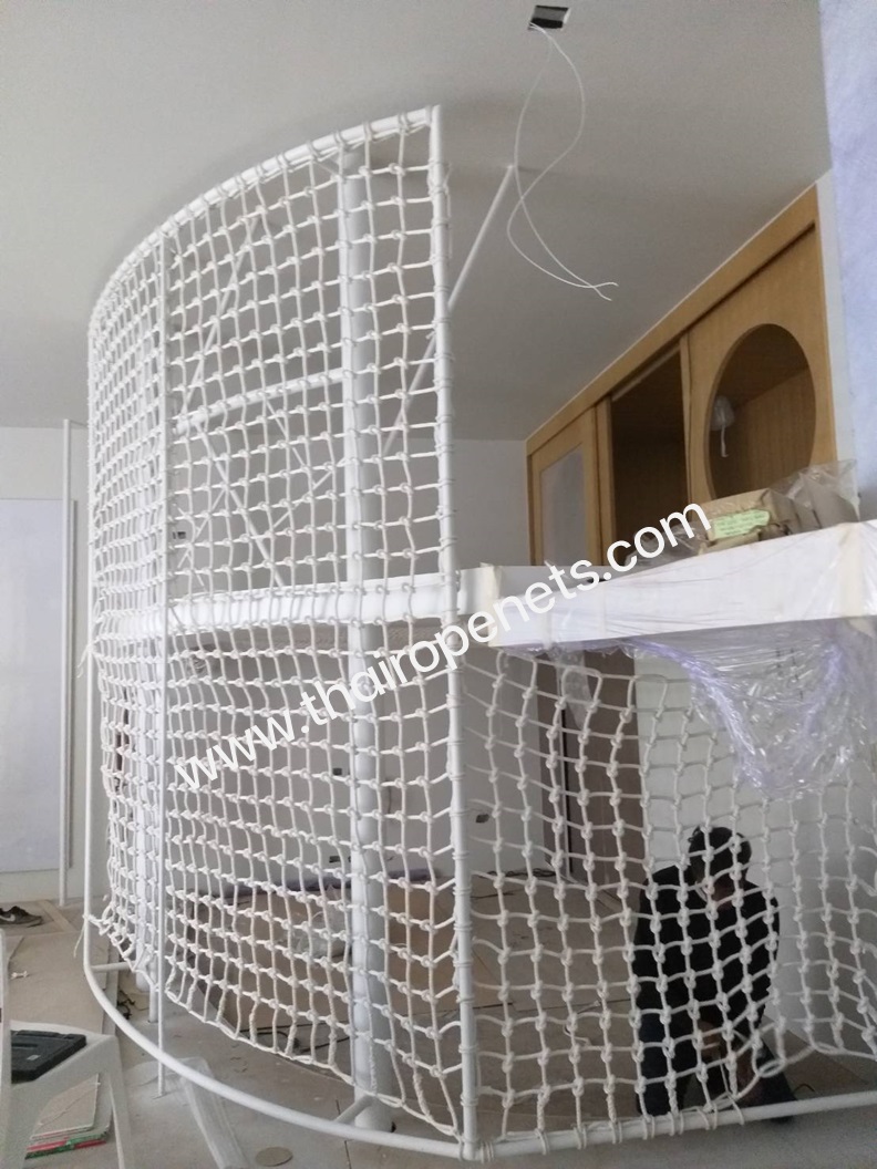 Safety Net Polyester ตาข่ายกันเด็กตก ตาข่ายเส้นใยนิ่ม โพลีเอสเตอร์สีขาว