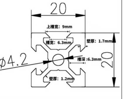 OT186 อลุมิเนียมโปรไฟ 20X20 ร่อง V