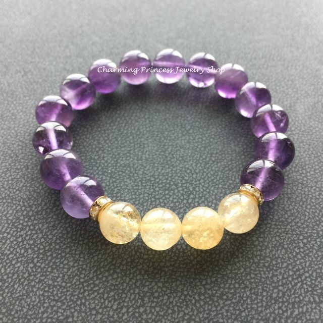 Amethyst & Citrine & CZ อเมทิสต์ ซิทริน 9 มม ประดับ CZ ปกป้องคุ้มครอง และช่วยปรับทัศนคติและมุมมองให้เป็นเหตุเป็นผล ลดการใช้อารมณ์ในการตัดสินปัญหา อัญมณีประจำราศีพิจิก