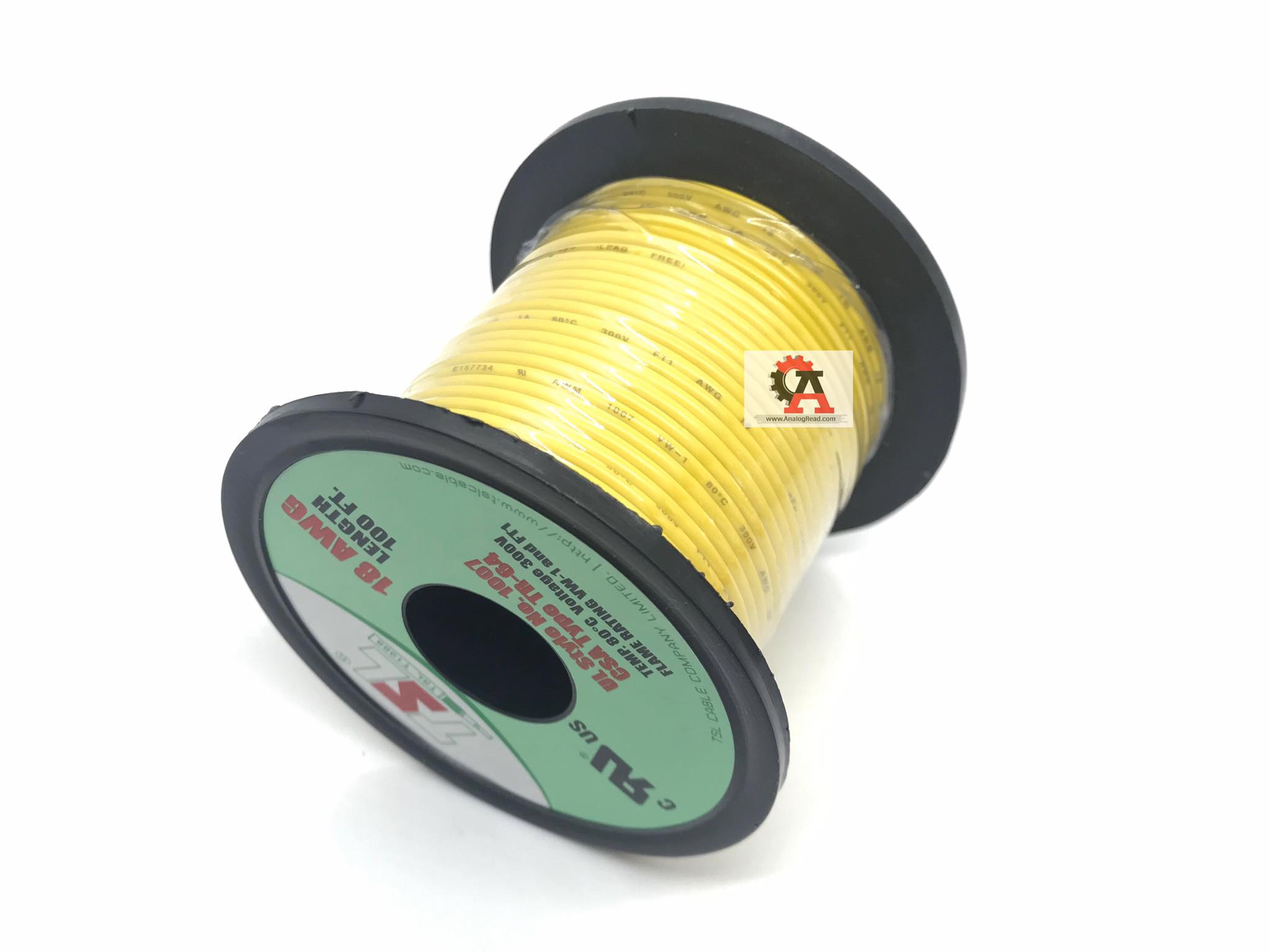 สายไฟสีเหลือง 18AWG /เมตร