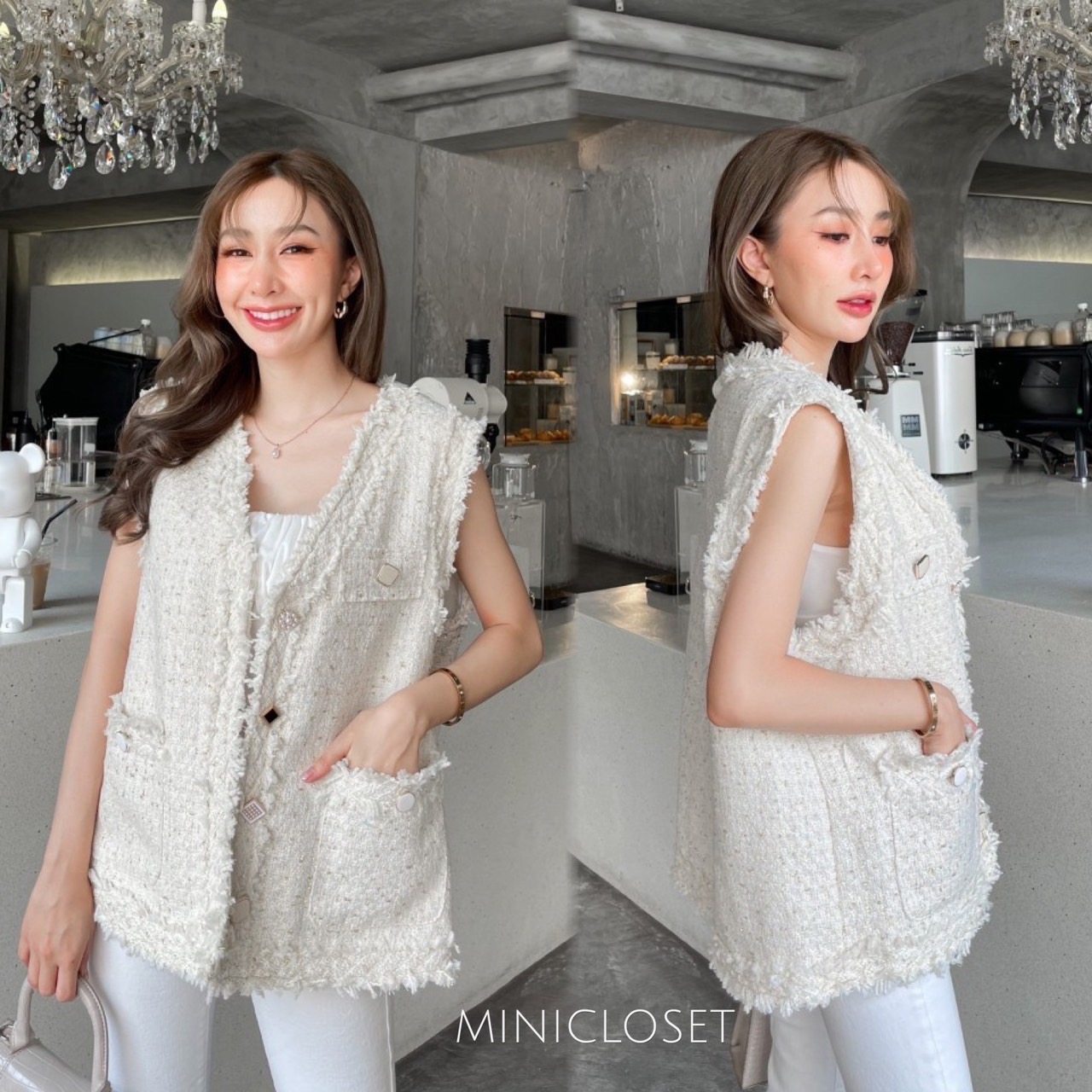 เสื้อทวีตแขนกุด เสื้อคลุมแขนกุด เสื้อกั๊ก