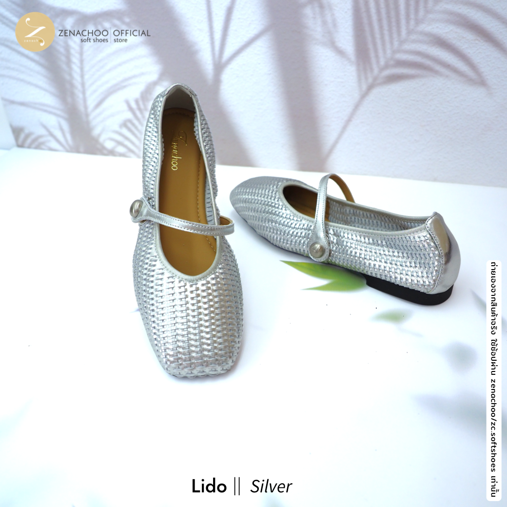 น่ารักและนิ่มสุดใจ ทรงปกติ เปลี่ยนไซส์ได้-ไม่รับคืน รุ่นขายดี Zenachoo Lido สูง 1 นิ้ว รองเท้าหนังแกะแท้ หน้ากว้างใส่ง่าย
