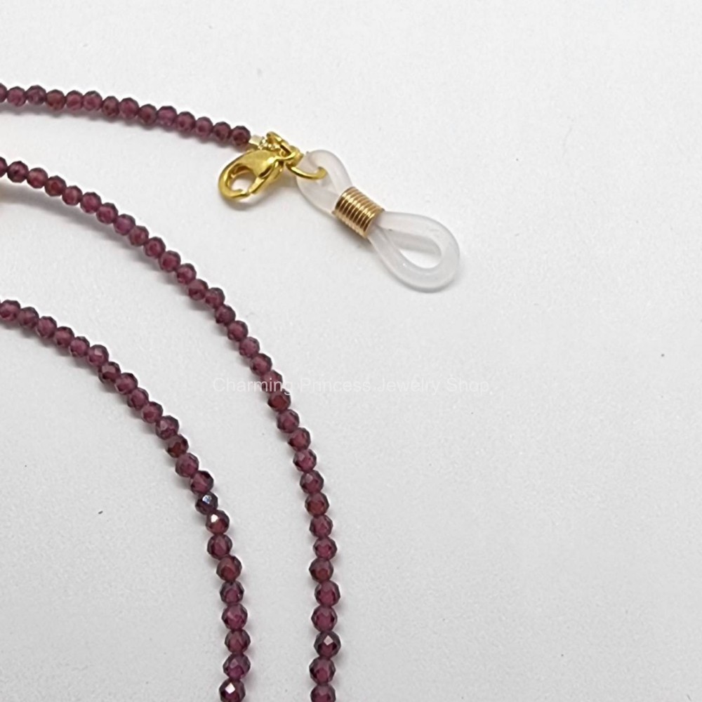 สายคล้องแมส สายคล้องแว่นตา หินนำโชค Garnet โกเมน ชุดหัวนะโมเสาร์ห้า รุ่นรวยแล้วรวยอีก สร้อยคล้องแมส ( 4in1 ) สายคล้อง mask สายคล้องแว่น สร้อยคอหินนำโชค และยังเป็นเครื่องรางได้อีกด้วย