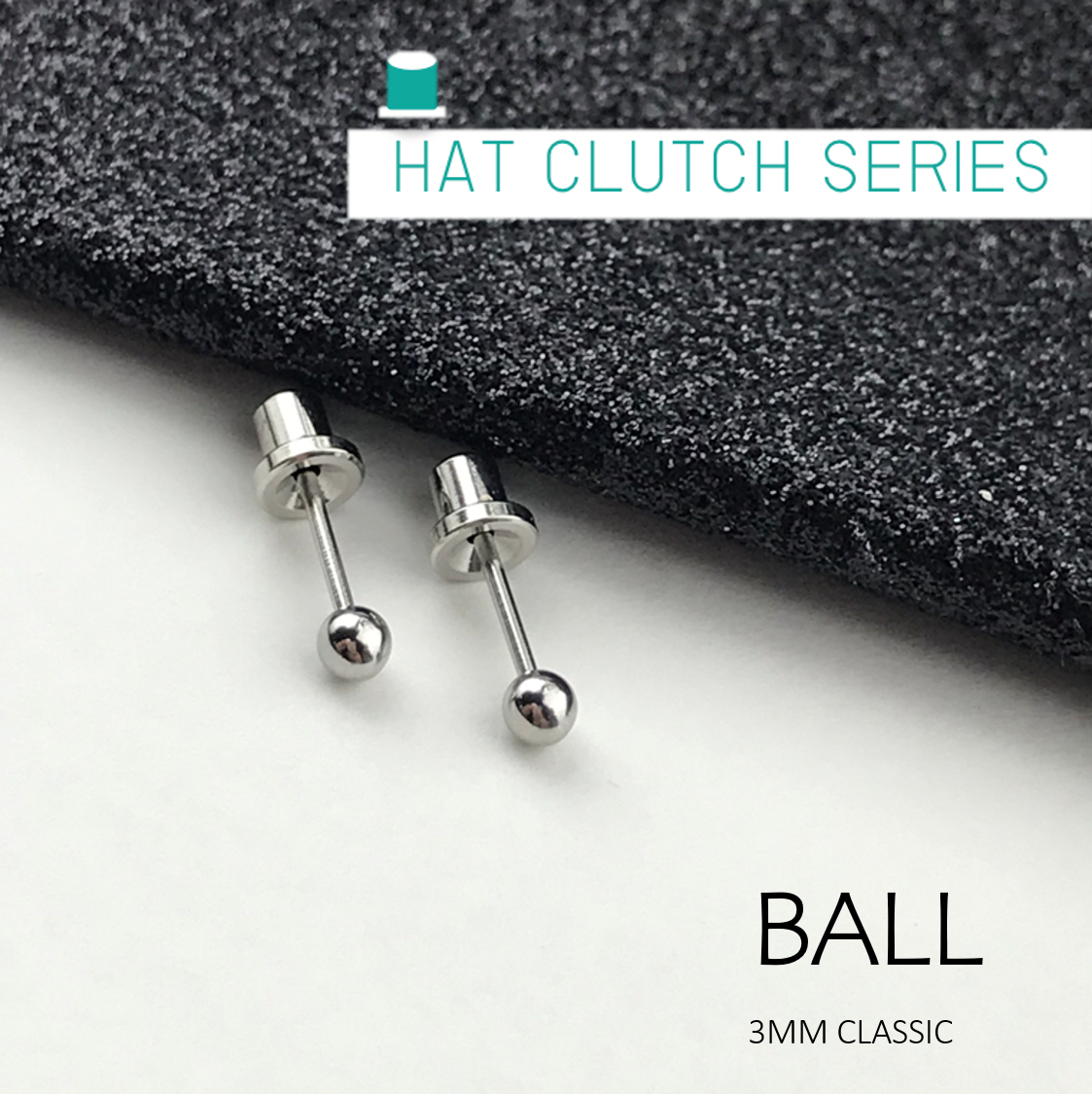 ส่งฟรี!(ไทเทเนี่ยม 100%) ต่างหูสำหรับผิวแพ้ง่ายแป้นตัน ปลอดภัย 100% Titanium ball 3 mm