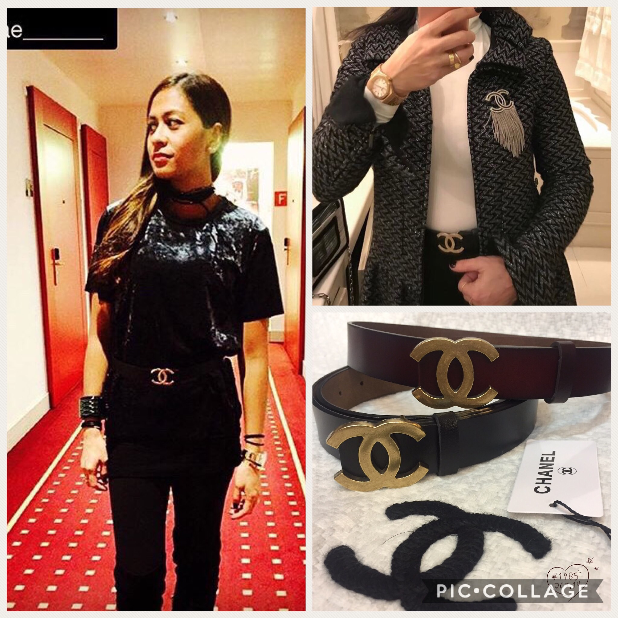Chanel belt new collection 2017 เข็มขัด Chanel แบบไม่เย็บขอบ หัวเข็มขัดทำสัญลักษณ์ CC ตามต้นแบบงานจริง