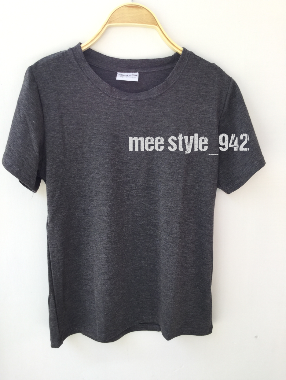 เสื้อยืดแฟชั่นสีพื้นแบบดาราใส่