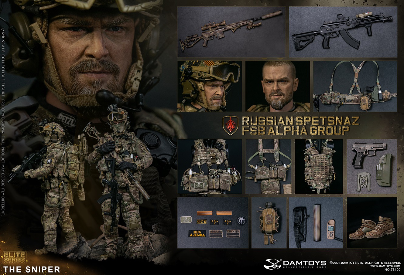 DAMTOYS 78100 1/6 RUSSIAN SPETSNAZ FSB ALPHA GROUP - THE SNIPER