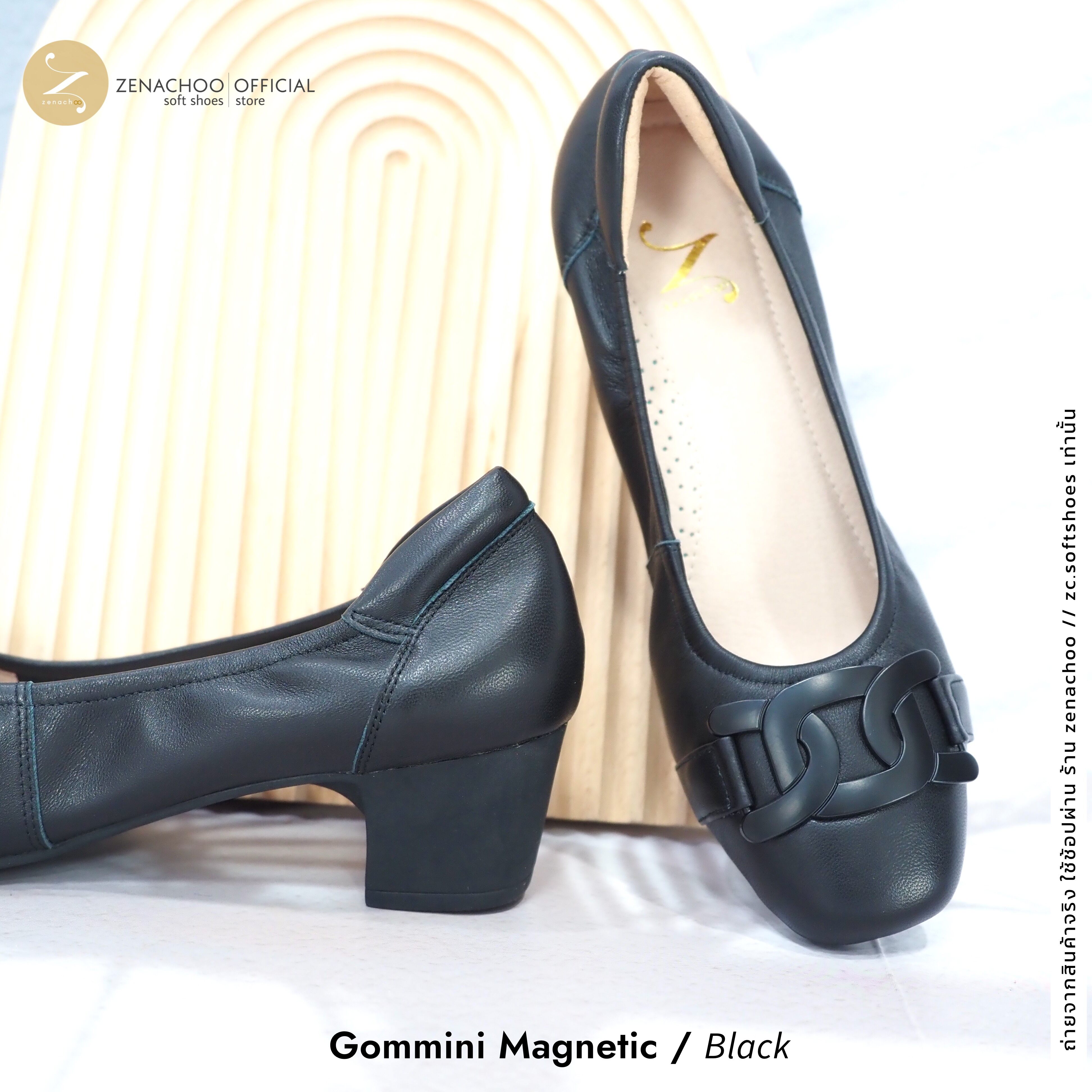ทรงปกติ เปลี่ยนไซส์ได้-ไม่รับคืน Zenachoo รุ่น Gommini magnetic สูง 2นิ้ว รองเท้าสุขภาพ แม่เหล็กนวัตกรรมญี่ปุ่น
