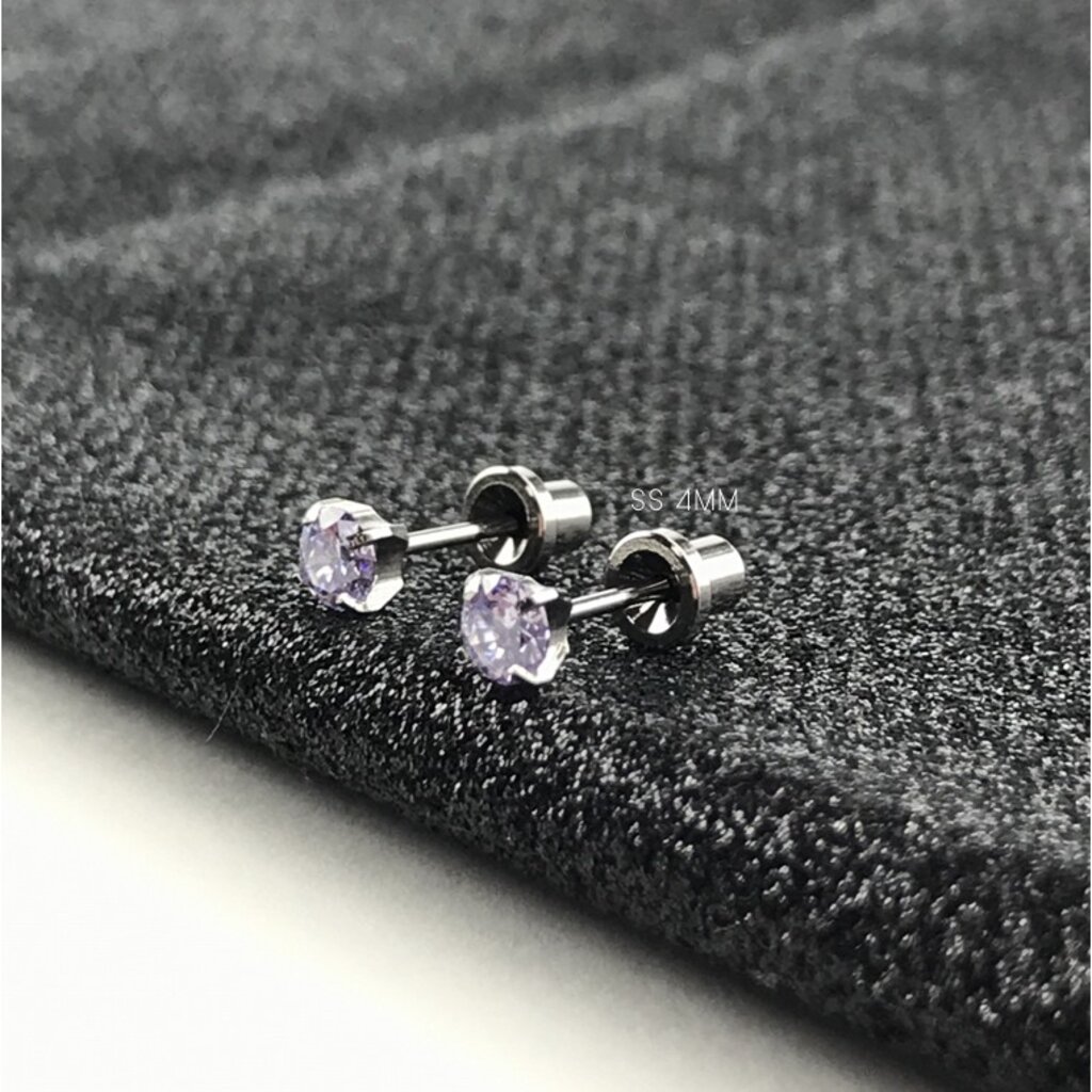 (ส่งฟรี!) ต่างหูสำหรับผิวแพ้ง่ายแป้นตัน สแตนเลสเกรดการแพทย์ ปลอดภัย100% Lavender สีลาเวนเดอร์น่ารักๆ