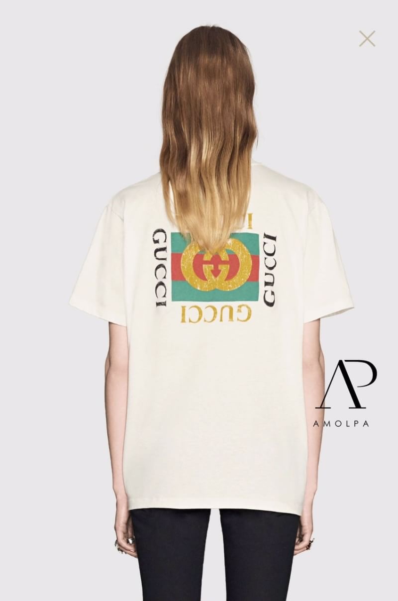 SALE 10% เสื้อยืดGUCCI ด้านหน้าทอลายเสือ4อารมณ์ด้านหลังทอลาย GUCCI ลายใหม่ชนช้อปเลยคะ