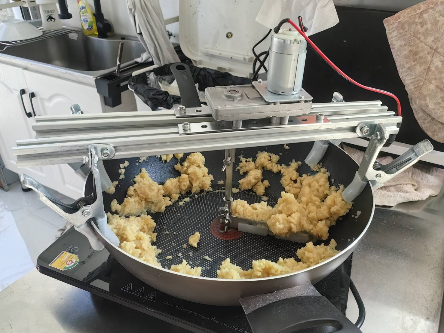 OT179 เครื่องกวนไส้รุ่นติดตั้งง่าย ใช้ได้กับกระทะ หม้อ ขนาดไม่เกิน 40CM