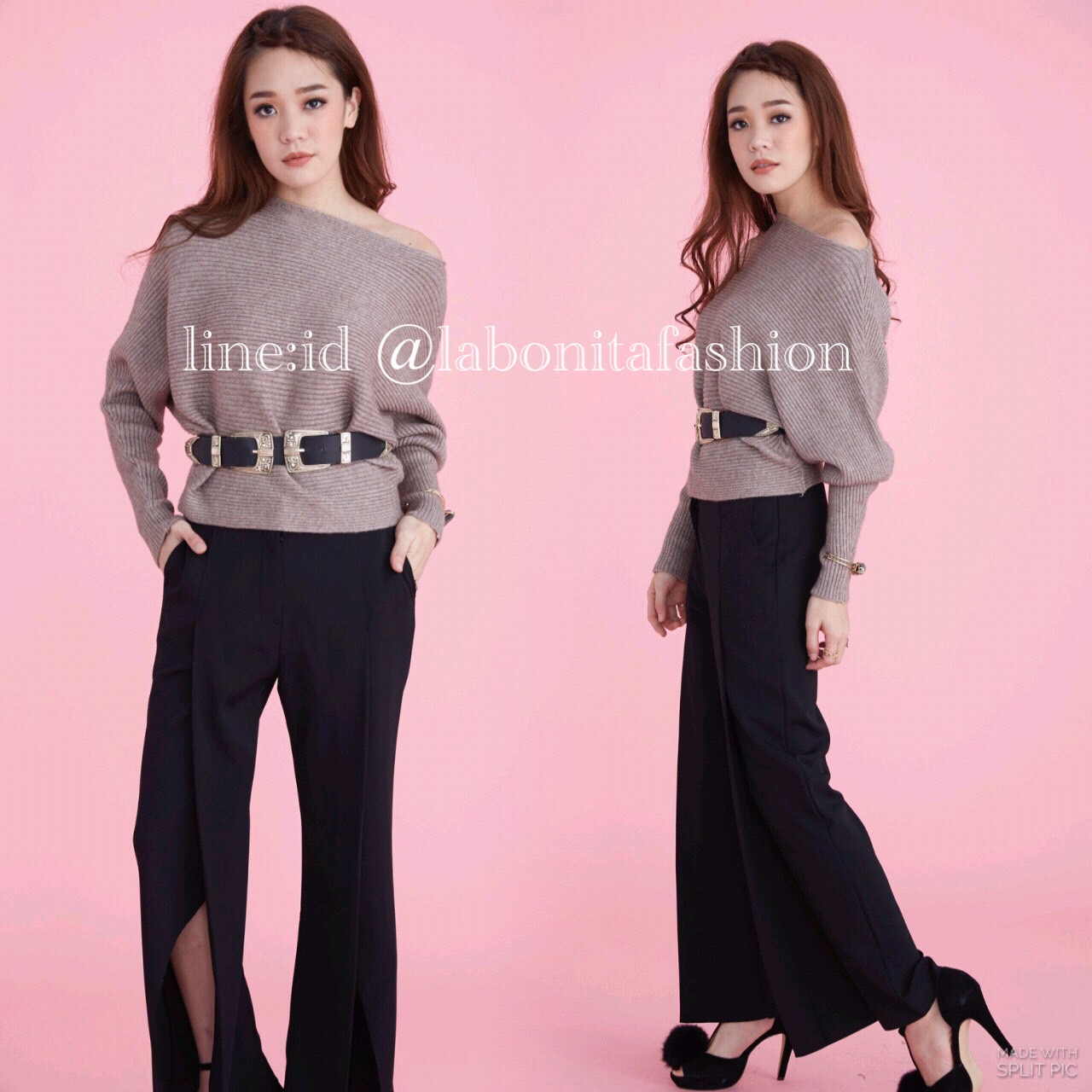 เสื้อไหมพรมคอปาด ทรงสวยเกร๋มากๆ