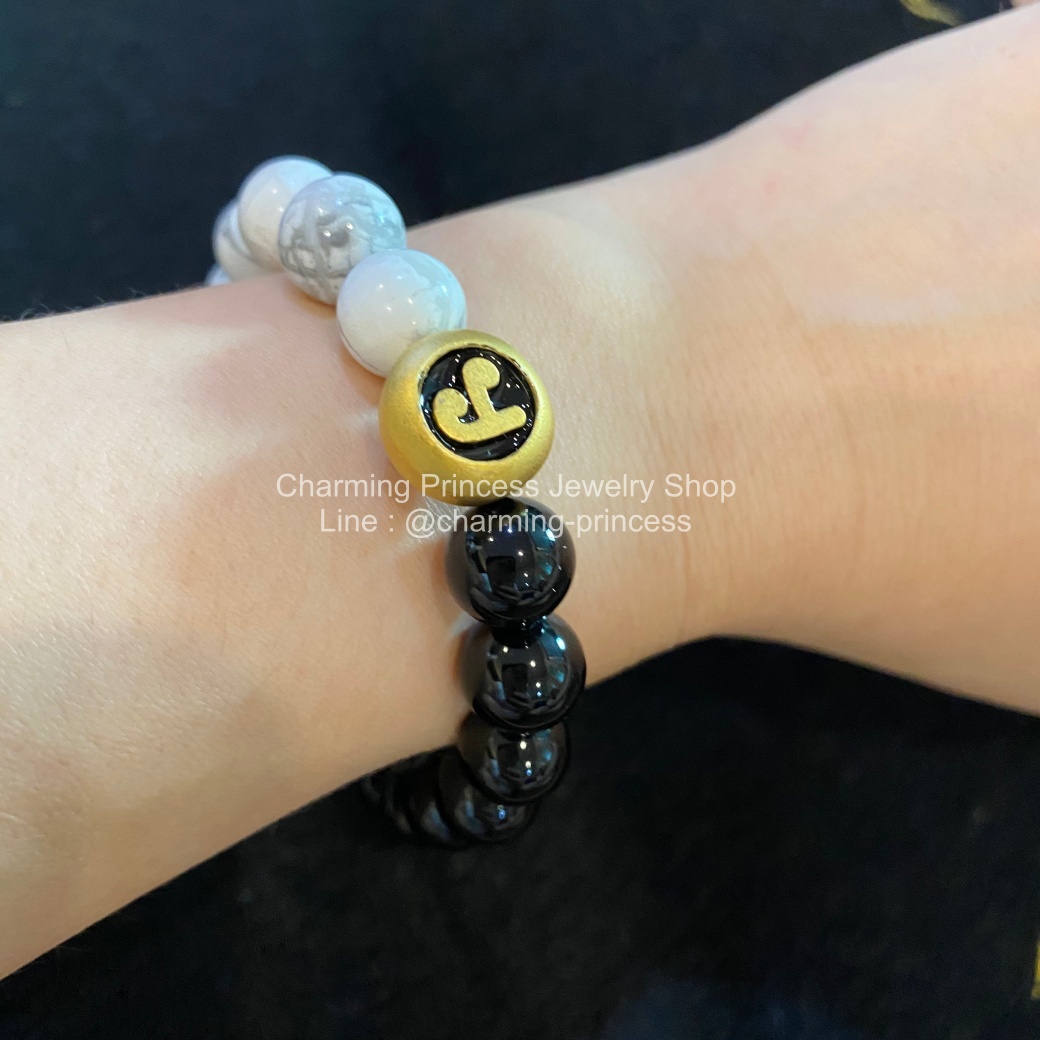 หัวนะโม หรือ หัวนอโม รุ่นบารมีศรีวิชัย วัดพระมหาธาตุวรมหาวิหาร จ.นครศรีธรรมราช ร้อยพร้อม Black Onyx โอนิกซ์ และ Howlite ฮาวไลท์