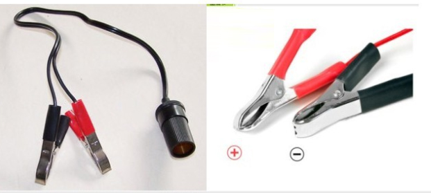 CARE01 ช่องเสียบที่จุดบุหรี่ สายต่อปลั๊กที่จุดบุหรี่ ตัวเมีย แบบหนีบขั้วแบตเตอรี่รถยนต์