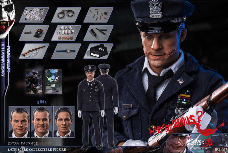 Burning Soul BSF002 1/6 Policesculpt 10th Anniversary (ใหม่เปิดเช็คหนังเริ่มลอก)