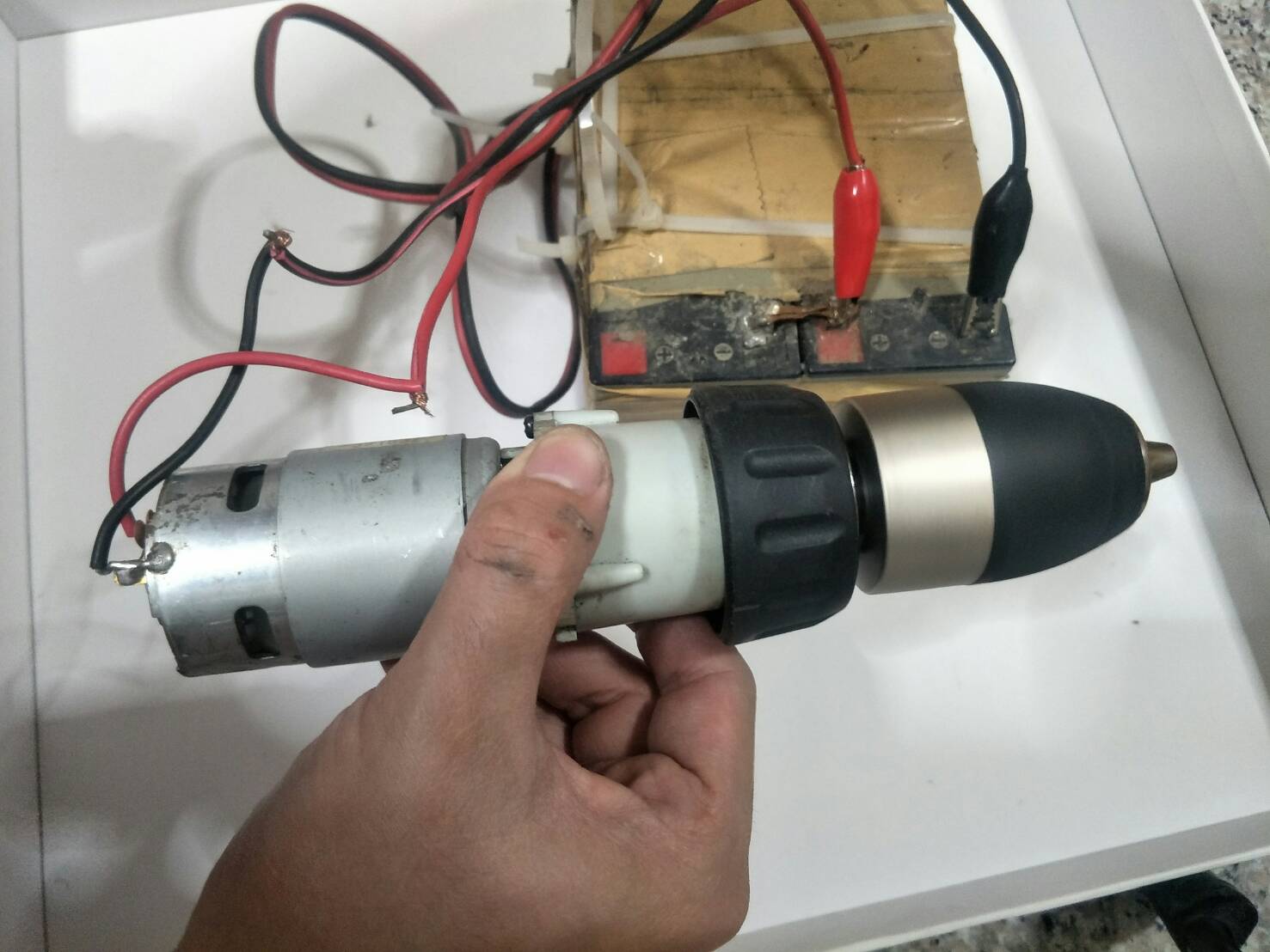 MO14 ชุดมอเตอร์+เกียร์+หัวจับสว่าน มือสอง 95 % แรงบิดสูงๆ