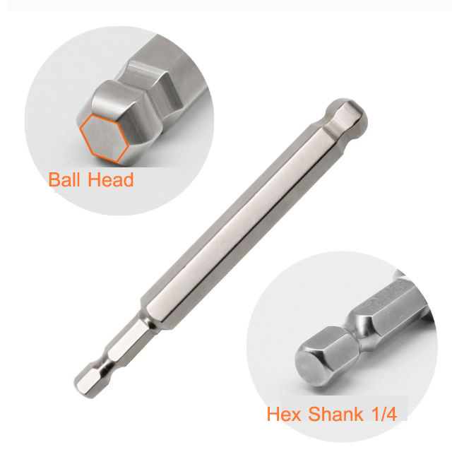 AD33 ชุดดอกไขควงหกเหลี่ยมหัวบอล H1.5-H10 ชุด 9 ดอก ยาว 100 mm คุณภาพ Japan