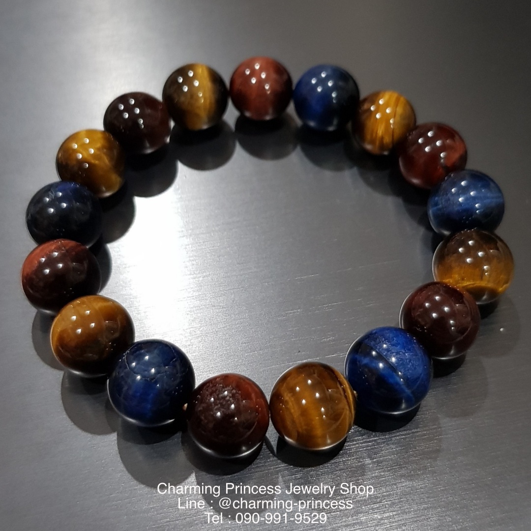 Tiger Eye 3 Colors หินสามทหารเสือ 12 มม แก้ปีชง พลิกฟื้นดวงชะตา แคล้วคลาดปลอดภัย