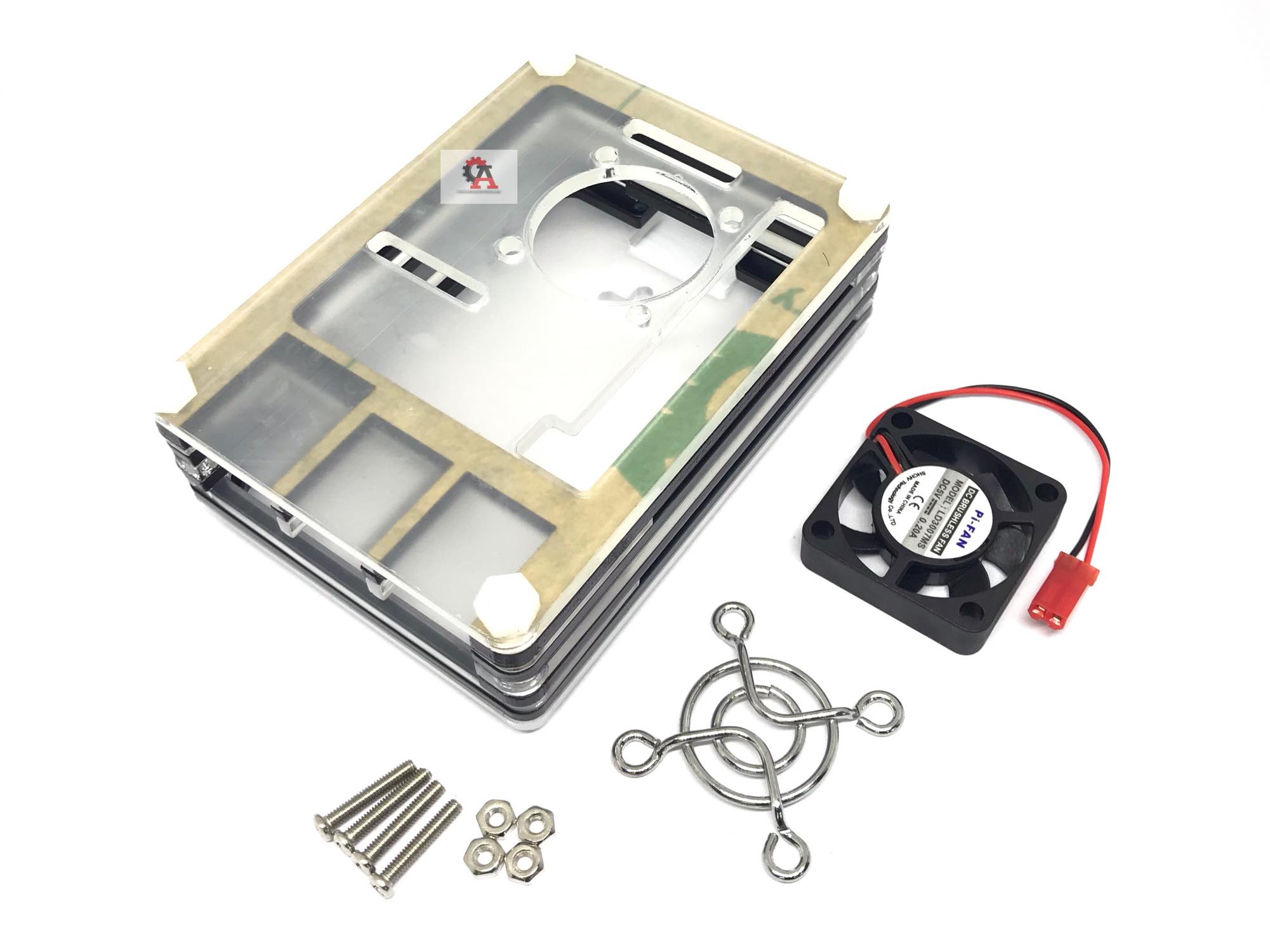 Raspberry pi 4 case + fan สีดำ
