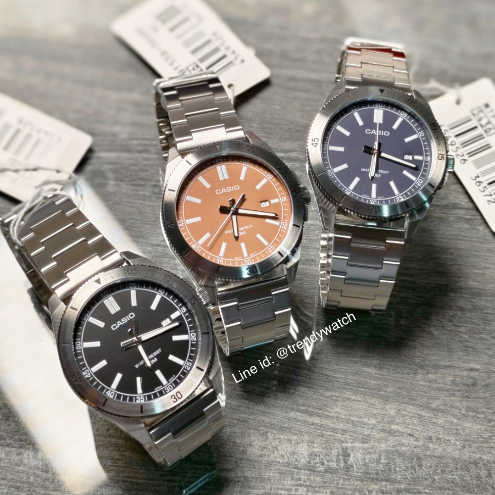นาฬิกาข้อมือ Casio Standard Men MTP-E155 Series MTP-E155C-1E MTP-E155C-3E MTP-E155D-1E MTP-E155D-2E MTP-E155D-3E MTP-E155D-5E