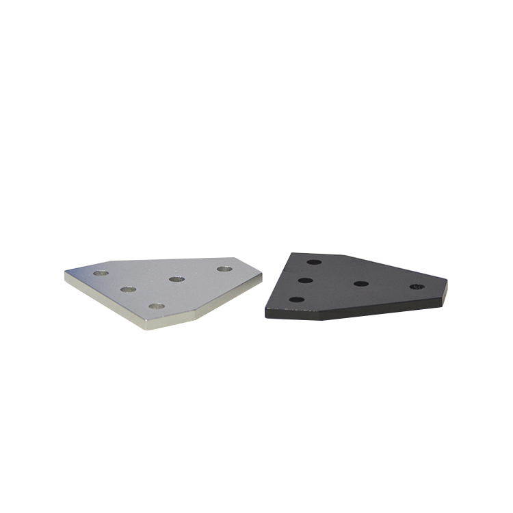 Corner Plate Bracket T-shaped 5-hole Black 3030T