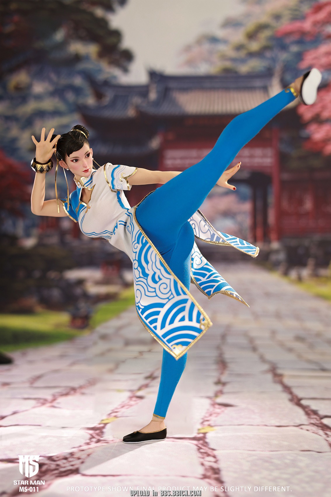 STAR MAN MS-011 Female Fighter Chun-li (Blue Cloud Patterned White Cheongsam Version)