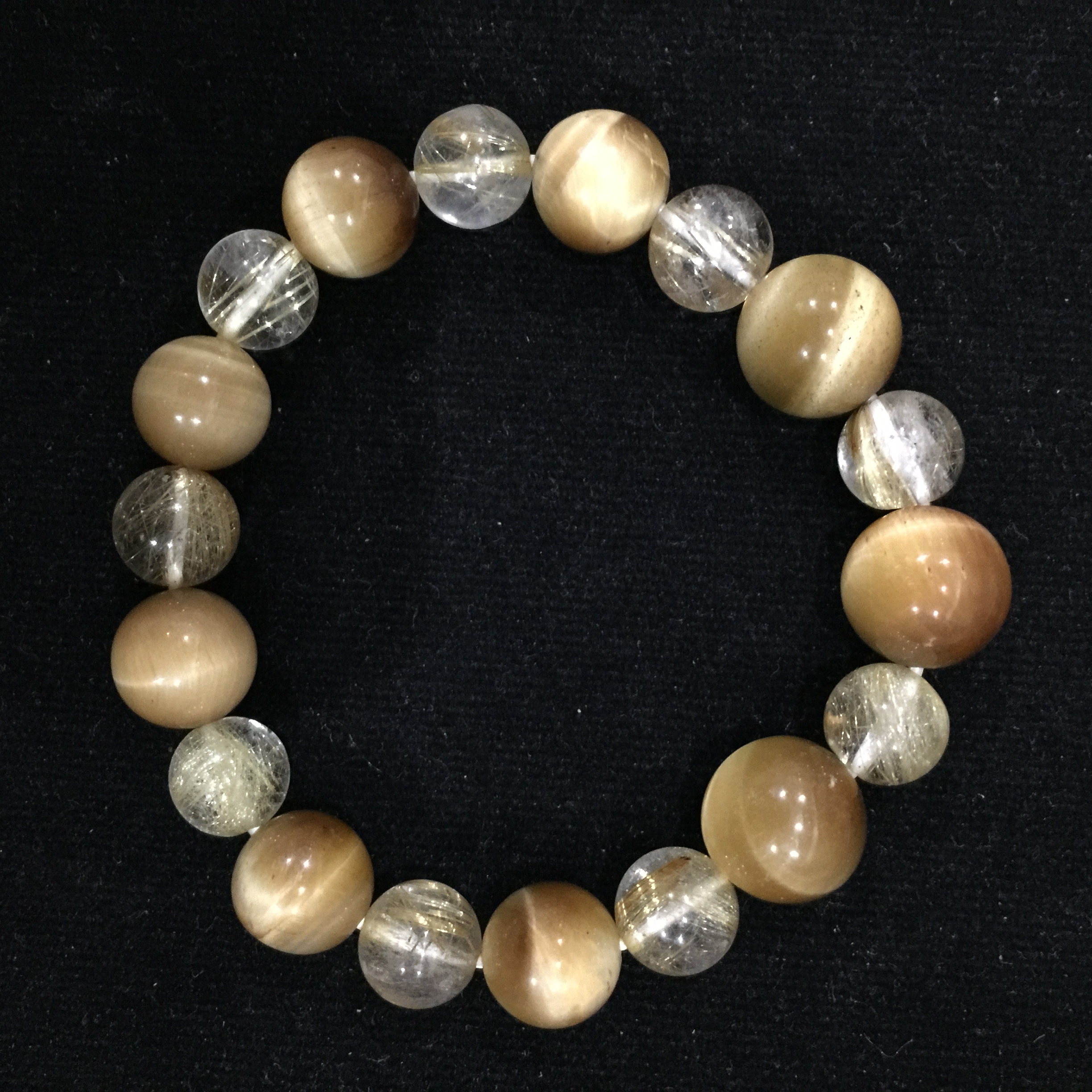 Gold Rutilated Quartz and Tiger's Eye Golden ไหมทอง หินตาเสือ สีทอง เรดาร์เรียกเงินเรียกทองและปกป้องภัย