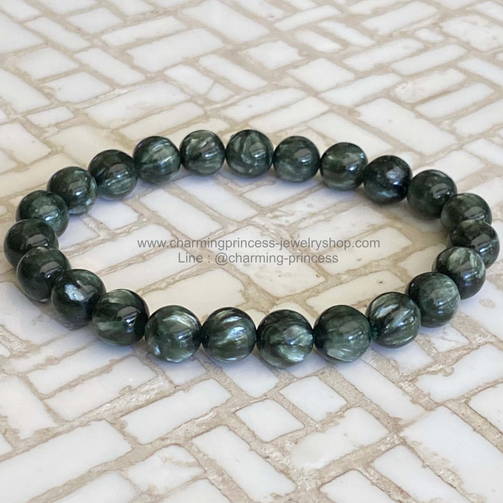 Seraphinite เซราฟิไนต์ หินนางฟ้า 8 มม AAA