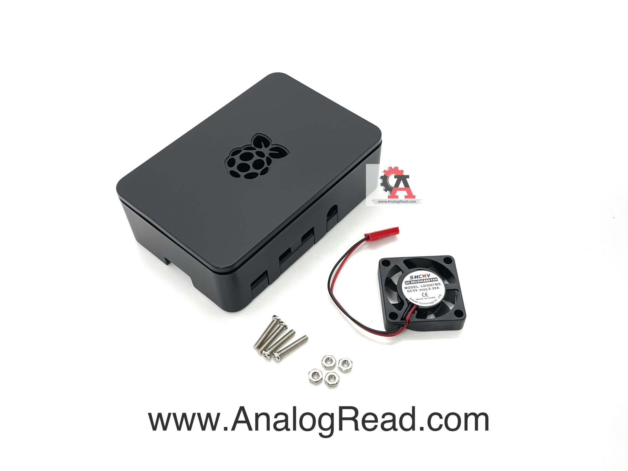 Raspberry pi 4 case (Black) เคสพลาสติกสำหรับราสเบอรี่พาย 4 สีดำ+พัดลม