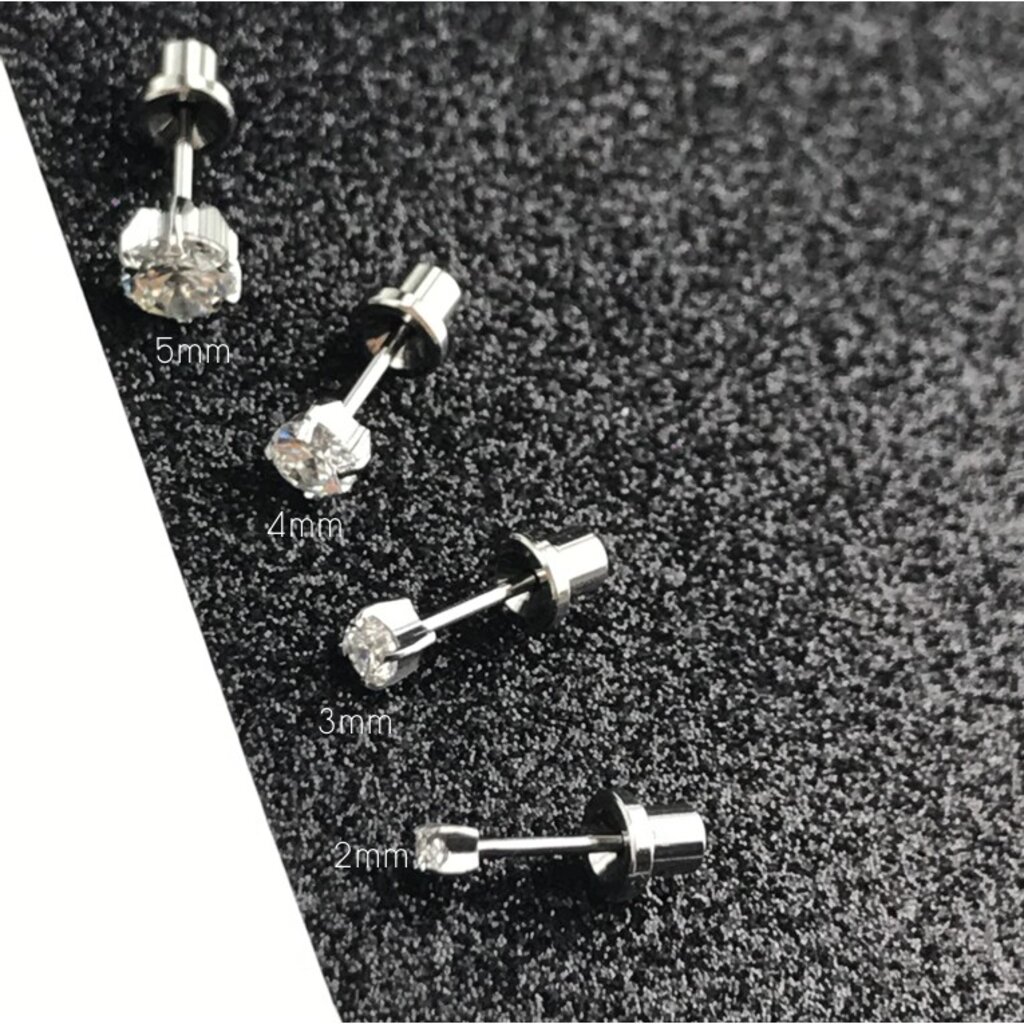 (ส่งฟรี!) ต่างหูสำหรับผิวแพ้ง่ายแป้นตัน สแตนเลสเกรดการแพทย์ ปลอดภัย 100% April Crystal (Best Seller!!)