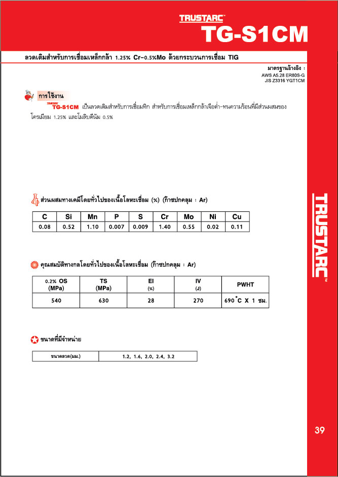 ลวดเชื่อม TIG TGS-1CM (5 กก.)