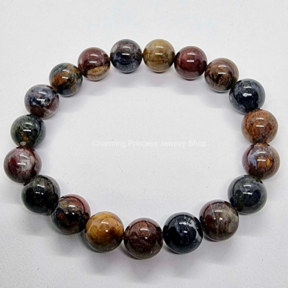 หินปีเตอร์ไซต์ หินปู่โสมเฝ้าทรัพย์ Pietersite 11 มม พกติดตัวหรือสวมใส่ไว้ช่วยป้องกันนะวังทรัพย์สินสูญเสียออกไป