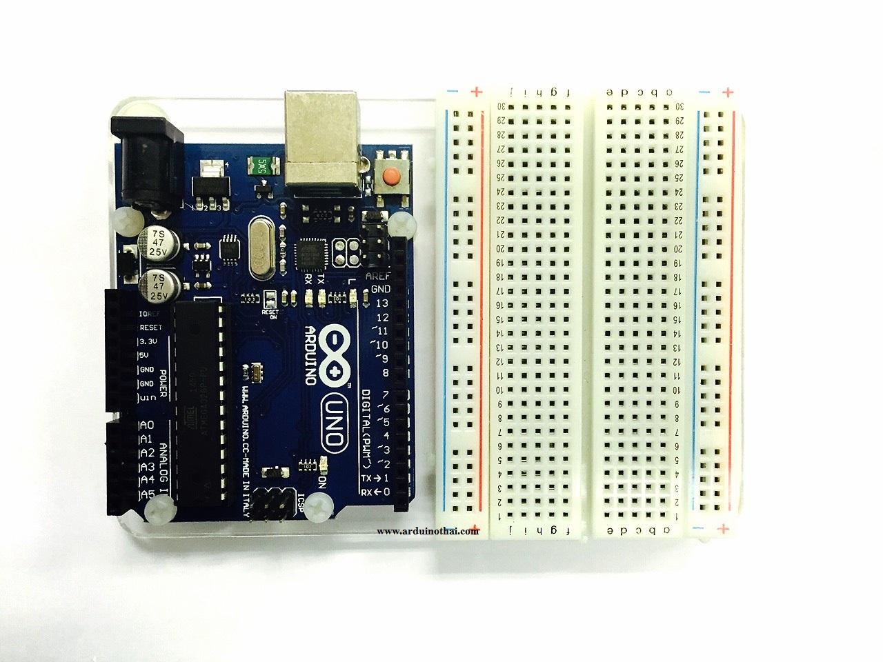 ชุดอคิลิคสำหรับติดตั้งบอร์ด Uno และ Breadboard 400 holes*