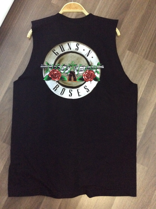 เสื้อวง guns rose 🥀 เสื้อยืดสีดำแขนกุดสกีน3D