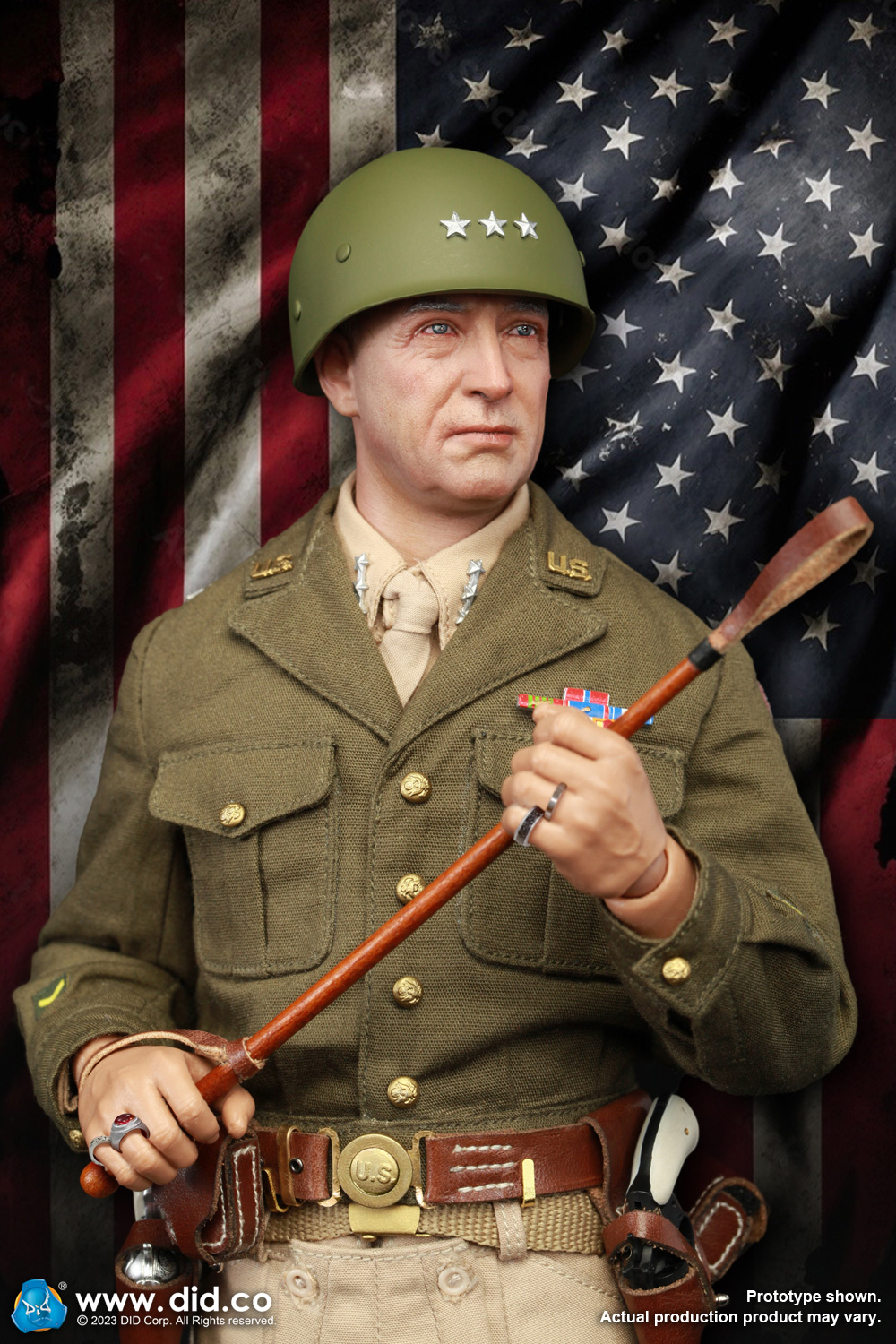 DID A80164+E60071 1/6 WWII General of the United States Army - George Smith Patton Jr.+Accessory Kit