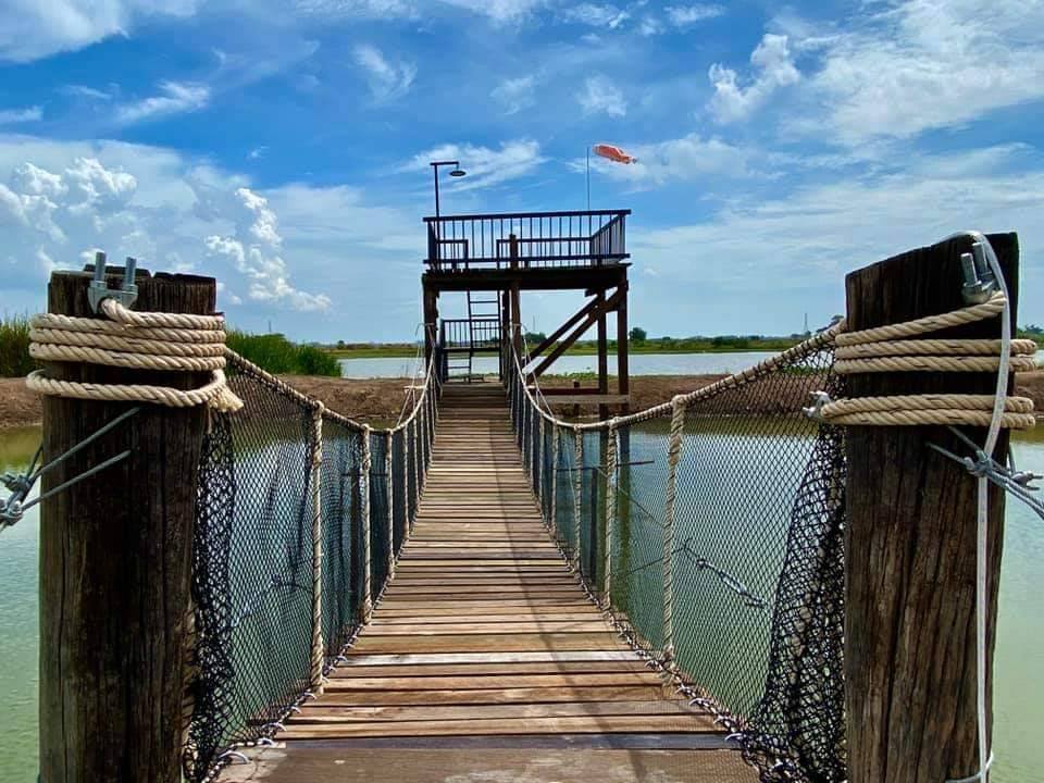 สะพานไม้ข้ามคลองน้ำ