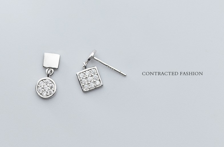 ต่างหูสำหรับผิวแพ้ง่าย เงินแท้ 92.5% _ES811 (Squci)