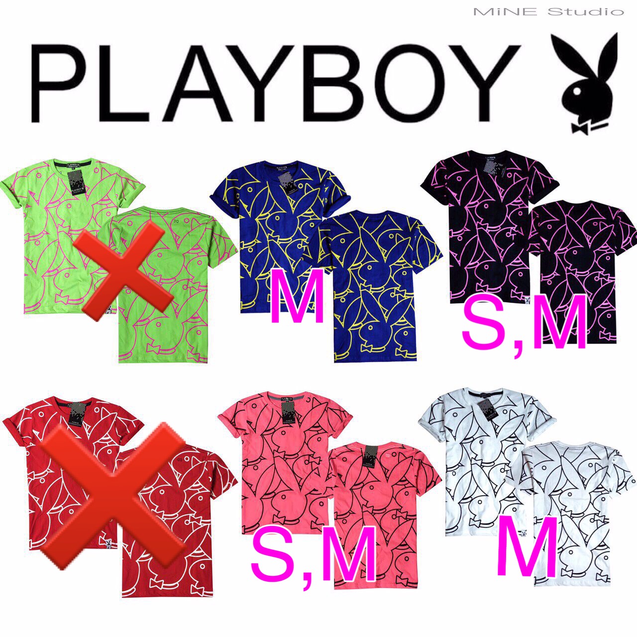 เสื้อยืดงานสกรีนทั้งตัวลายโลโก้ PLAYBOY