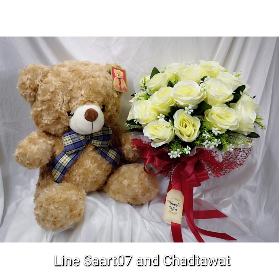 ช่อดอกกุหลาบแห้ง สีขาว