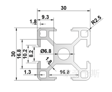 อลูมิเนียมโปรไฟล์ Aluminium Profile 3030 (Silver) / 10 cm.