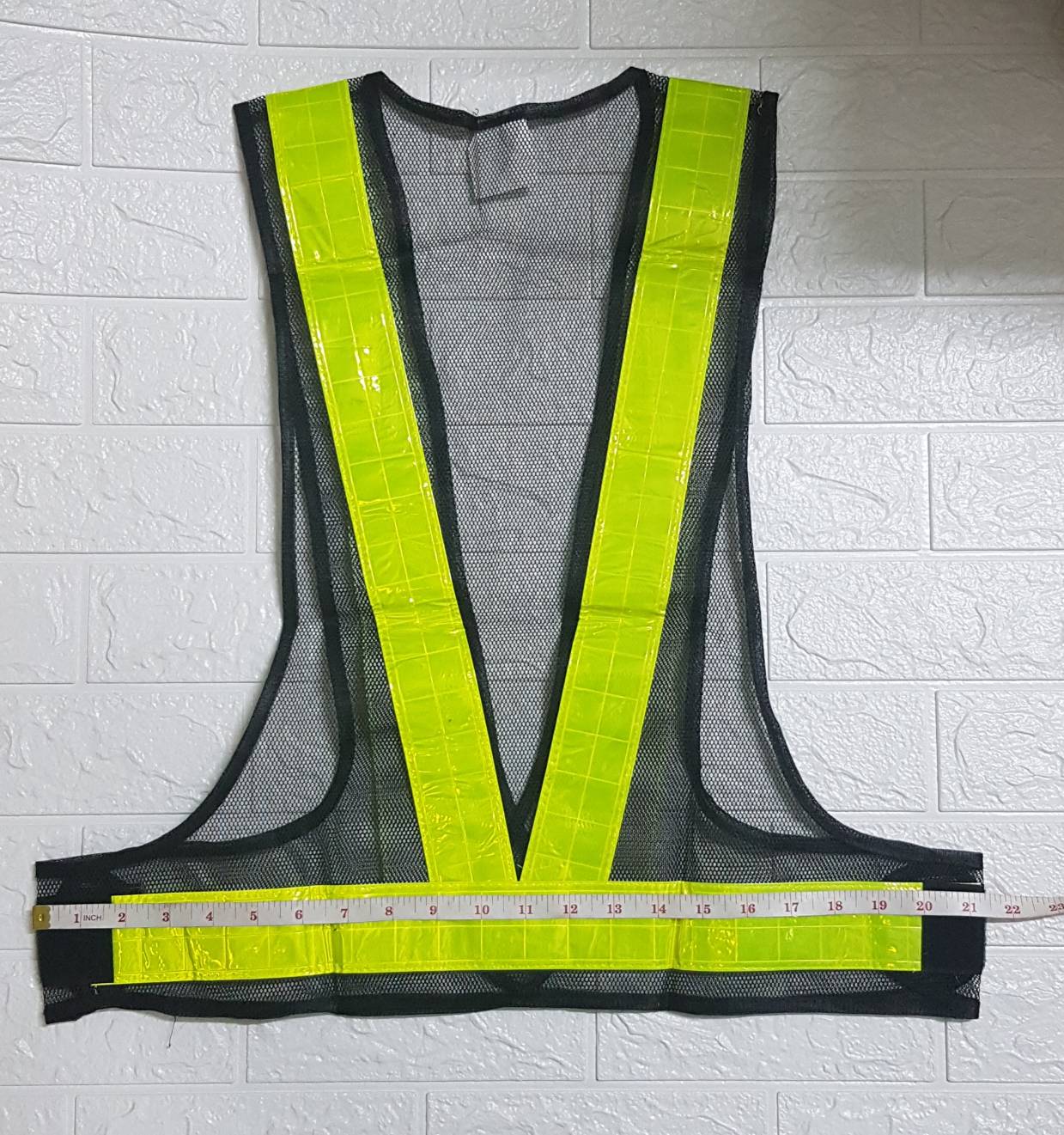 เสื้อจราจรผ้าตาข่าย คาดแถบ PVCสะท้อนแสง