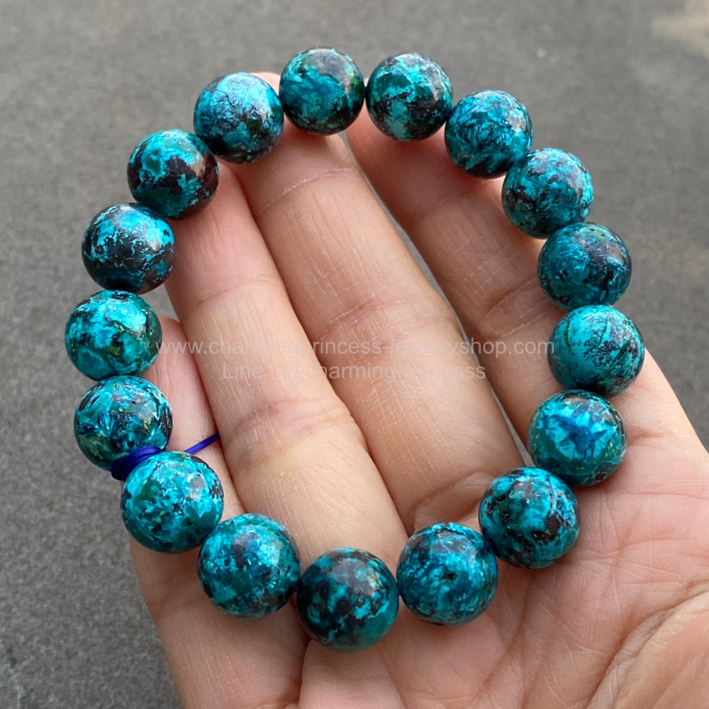 Chrysocolla คริสโซโคลล่า เกรด AAA หินแห่งความสงบสุข เสริมพลังให้ผู้ท้อแท้สิ้นหวัง เสริมบารมีให้คนรักใคร่นับถือ 11.5 มม