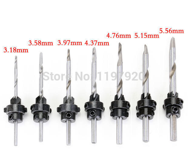 DT03 ดอกเจาะไม้พร้อมเทเปอร์สำหรับฝังหลบหัวสกรูในเนื้อไม้ ชุด 7 ดอก ประกอบด้วย แหวนกะระยะ ควาามลึกเทเปอร์ ปลอกคว้านเทเปอร์ รวม 22 ชิ้น ถอดประกอบได้ทุกชิ้น