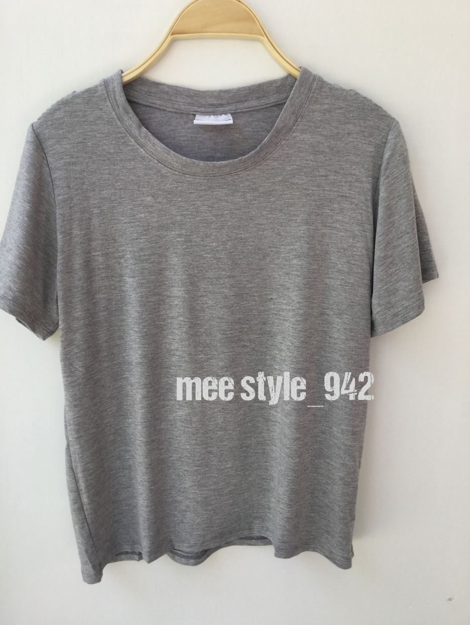 เสื้อยืดแฟชั่นสีพื้นแบบดาราใส่