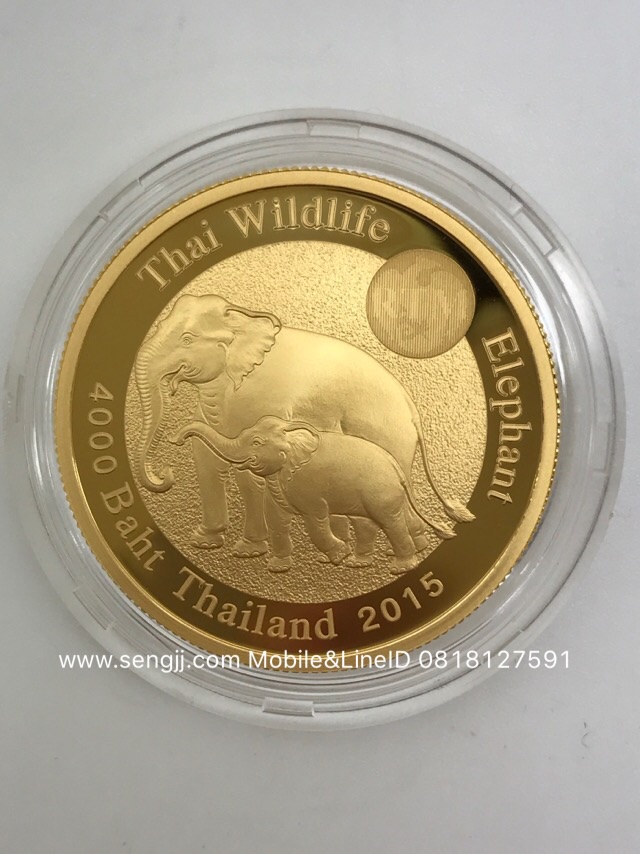 เหรียญกษาปณ์ทองคำขัดเงาที่ระลึก ช้างไทย แม่ลูก (ชุด 3 เหรียญกล่องแยก) พ.ศ.2559